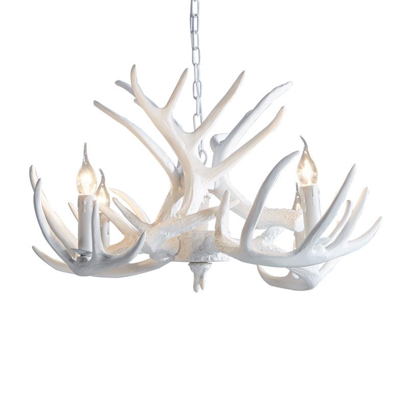 2-Layered Antler Resin Chandelier Rustic 3/6/8 Lights Fixture - Rebooters