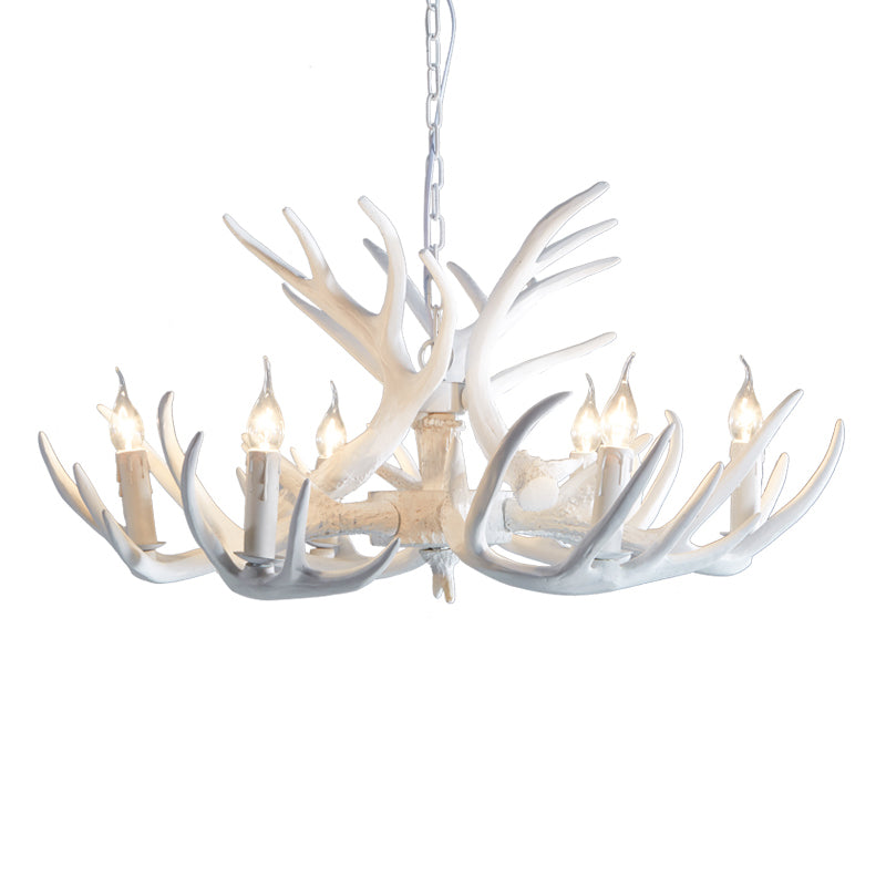 2-Layered Antler Resin Chandelier Rustic 3/6/8 Lights Fixture - Rebooters