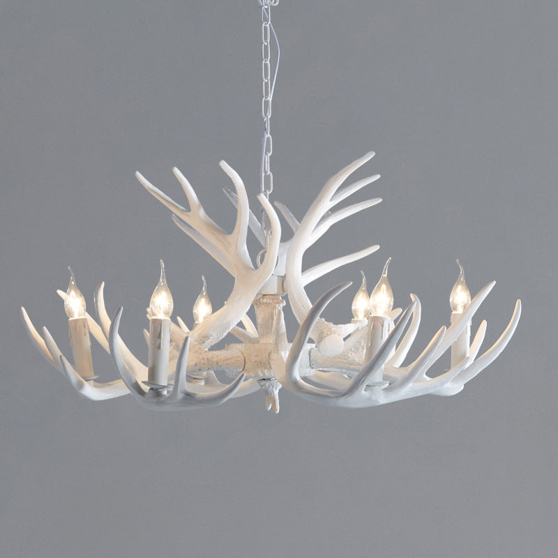 2-Layered Antler Resin Chandelier Rustic 3/6/8 Lights Fixture - Rebooters