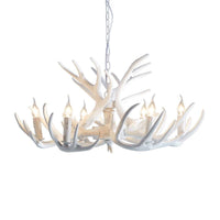 2-Layered Antler Resin Chandelier Rustic 3/6/8 Lights Fixture - Rebooters