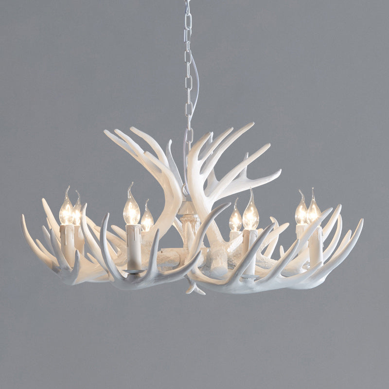 2-Layered Antler Resin Chandelier Rustic 3/6/8 Lights Fixture - Rebooters