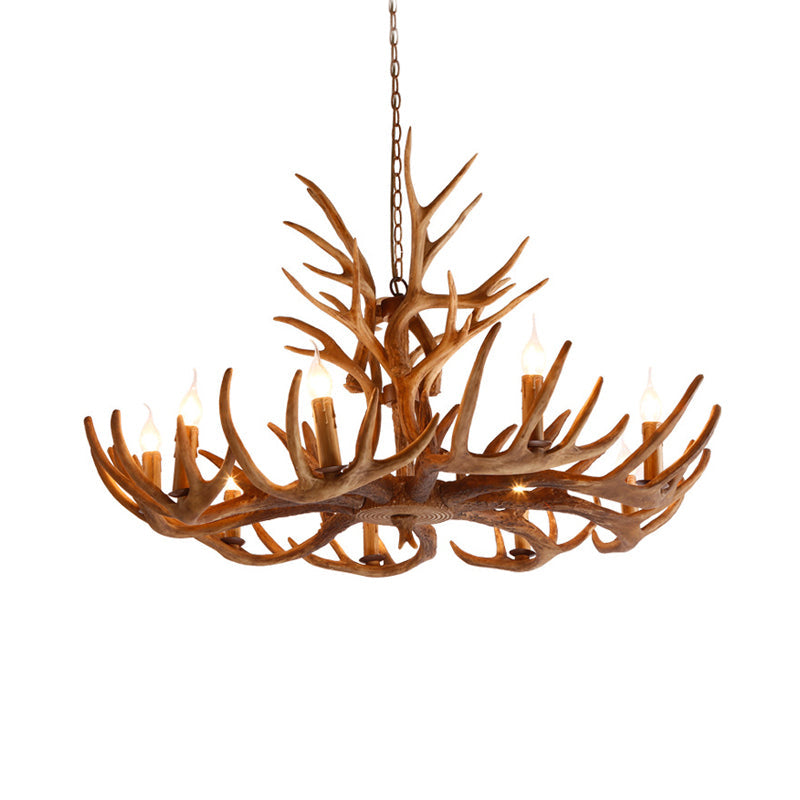 Resin Faux Antler Ceiling Chandelier Countryside Kitchen Lamp - Rebooters