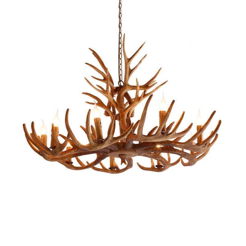 Resin Faux Antler Ceiling Chandelier Countryside Kitchen Lamp - Rebooters