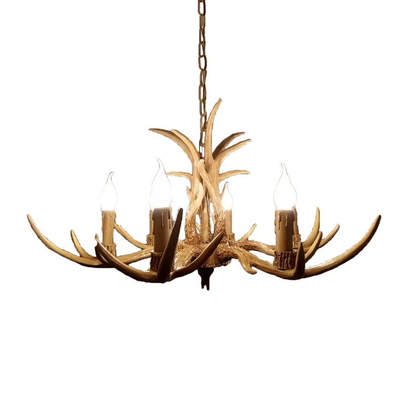 6/8/12 Bulbs Chandelier Lodge Antler Resin Ceiling Lamp - Rebooters