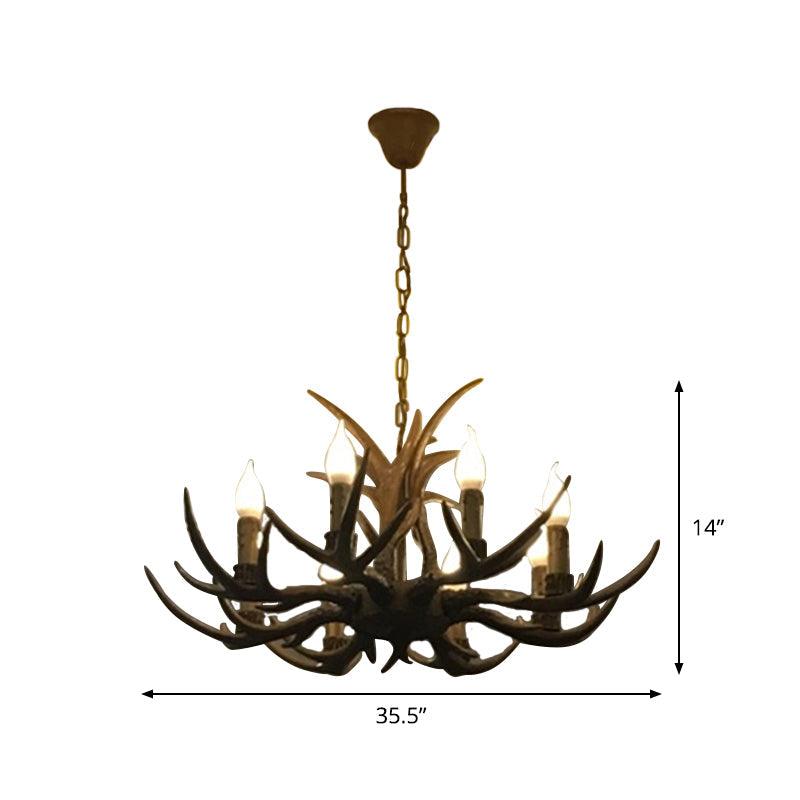 6/8/12 Bulbs Chandelier Lodge Antler Resin Ceiling Lamp - Rebooters