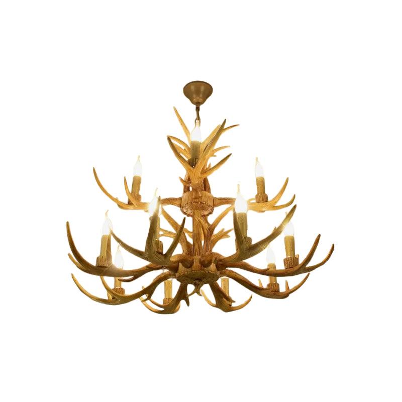 6/8/12 Bulbs Chandelier Lodge Antler Resin Ceiling Lamp - Rebooters