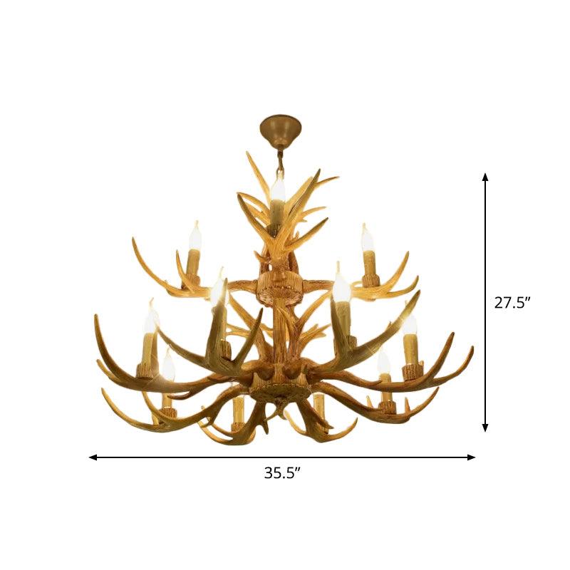 6/8/12 Bulbs Chandelier Lodge Antler Resin Ceiling Lamp - Rebooters