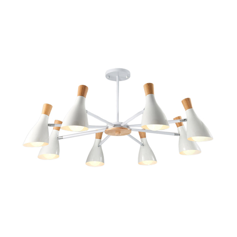 Simple Style Conical Shade Hanging Ceiling Lamp 8 Bulbs - Rebooters