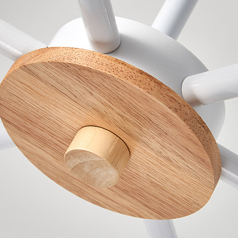 Simple Style Conical Shade Hanging Ceiling Lamp 8 Bulbs - Rebooters