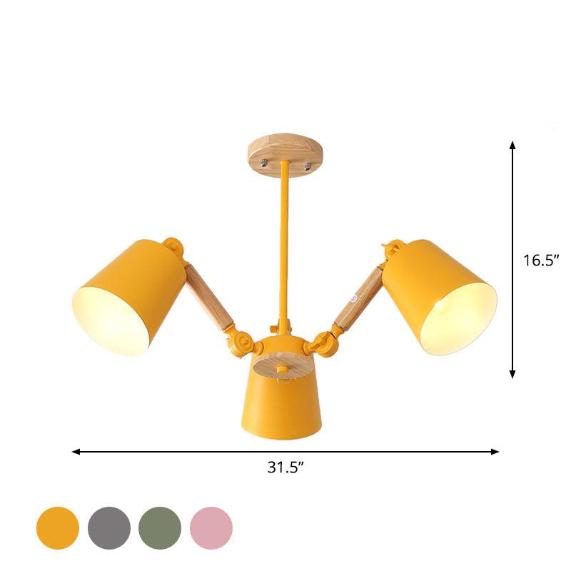 Bedroom Chandelier for Girls Macaron Wood Ceiling Light - Rebooters