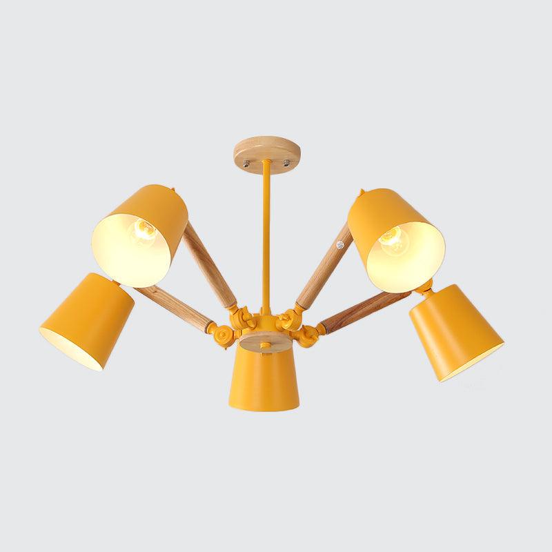 Bedroom Chandelier for Girls Macaron Wood Ceiling Light - Rebooters