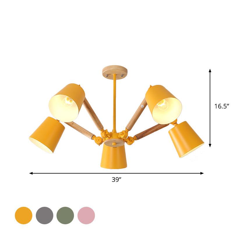 Bedroom Chandelier for Girls Macaron Wood Ceiling Light - Rebooters