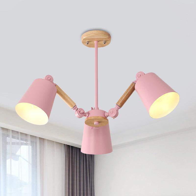Bedroom Chandelier for Girls Macaron Wood Ceiling Light - Rebooters