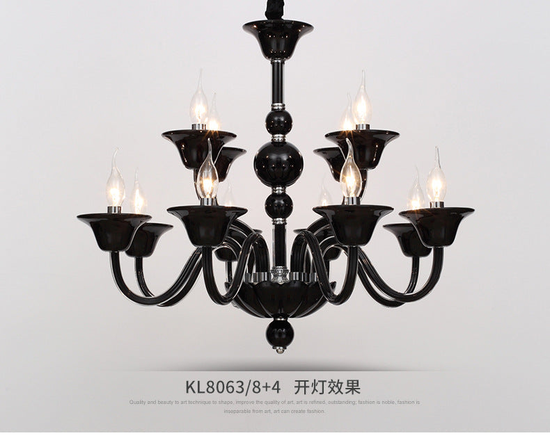 Vintage Curvy Arm Chandelier Lighting 6 Heads Pendant Lamp - Rebooters