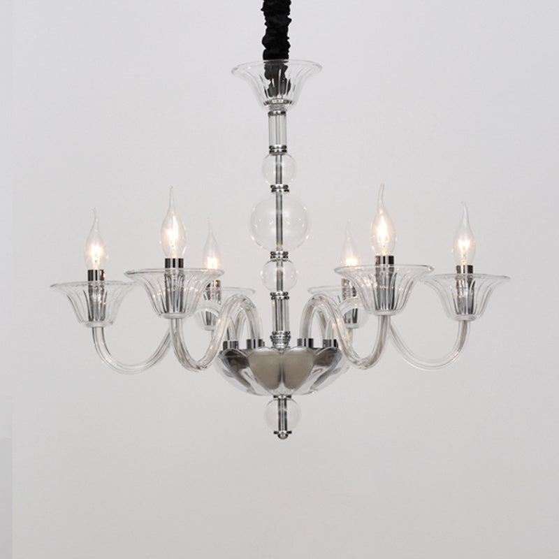 Vintage Curvy Arm Chandelier Lighting 6 Heads Pendant Lamp - Rebooters