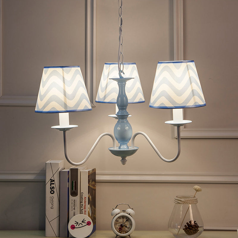 Blue Zig Zag Pendant Light Modern Metal Chandelier for Kids - Rebooters