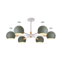 Art Deco Dome Pendant Lights Metal 6 Lights Chandelier - Rebooters
