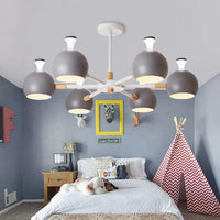 Art Deco Dome Pendant Lights Metal 6 Lights Chandelier - Rebooters