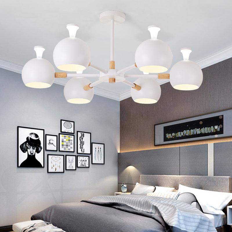 Art Deco Dome Pendant Lights Metal 6 Lights Chandelier - Rebooters