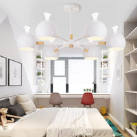 Art Deco Dome Pendant Lights Metal 6 Lights Chandelier - Rebooters