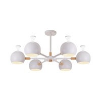 Art Deco Dome Pendant Lights Metal 6 Lights Chandelier - Rebooters