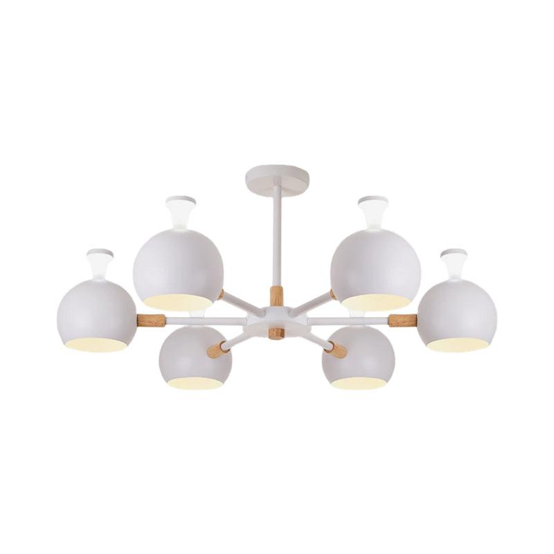 Art Deco Dome Pendant Lights Metal 6 Lights Chandelier - Rebooters