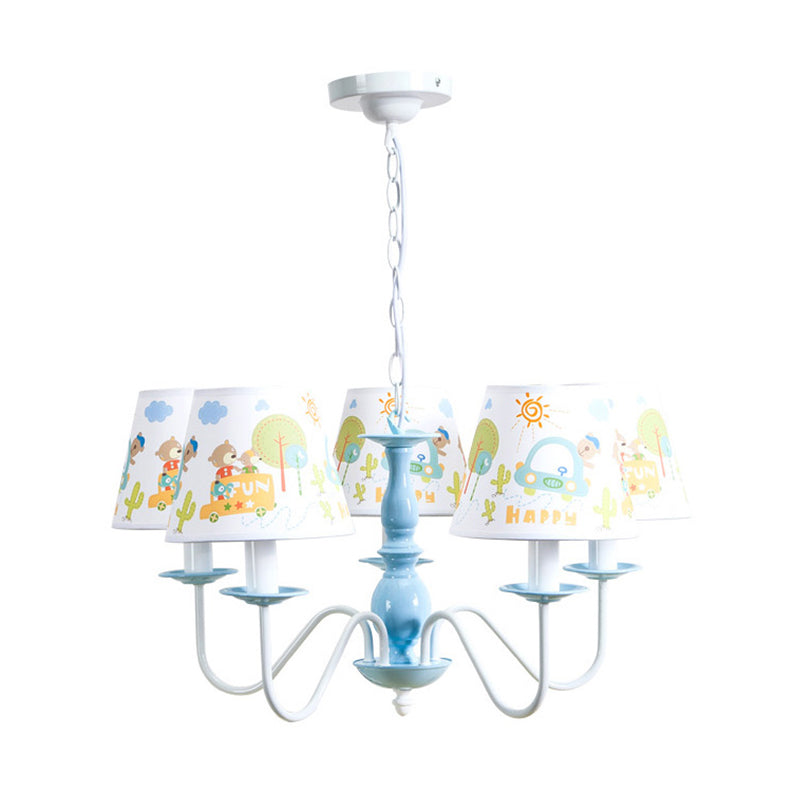 Undertint Tapered Shade Chandelier 5 Lights for Kindergarten - Rebooters