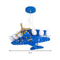 6 Bulbs Propeller Plane Suspension Light for Cloth Shop - Rebooters