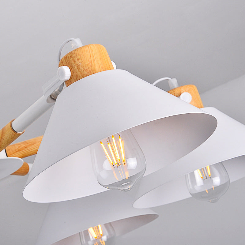 Modern Coolie Shade Hanging Lamp 8 Bulbs Chandelier - Rebooters