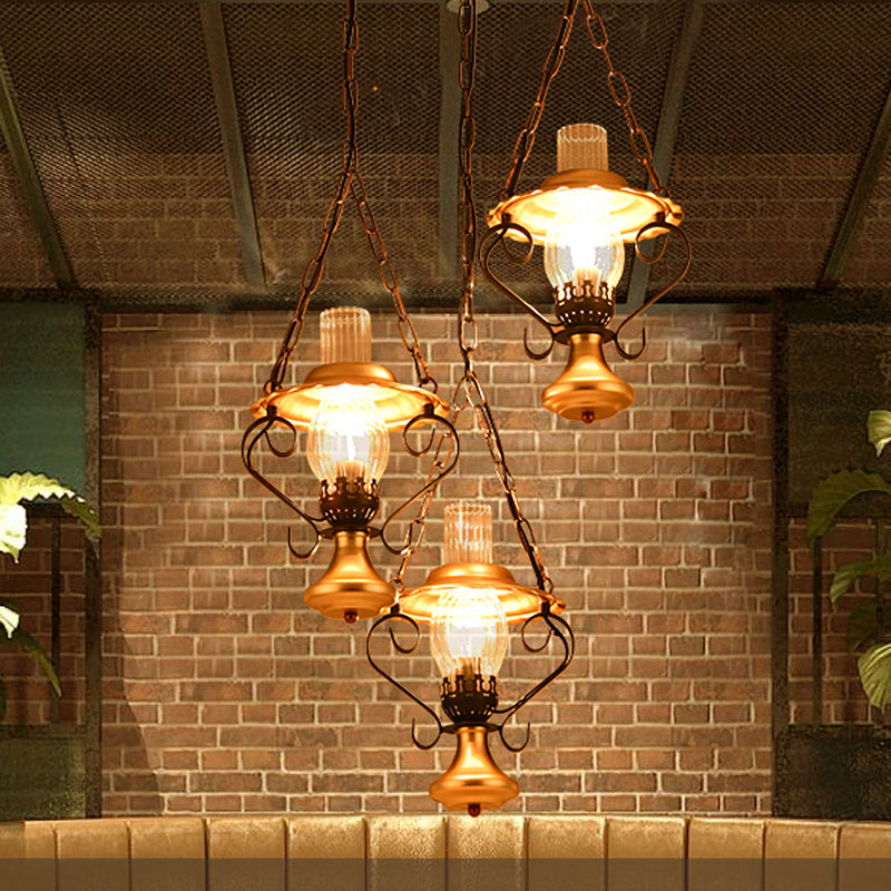 1/3 Lights Cluster Pendant Light with Lantern for Restaurant - Rebooters