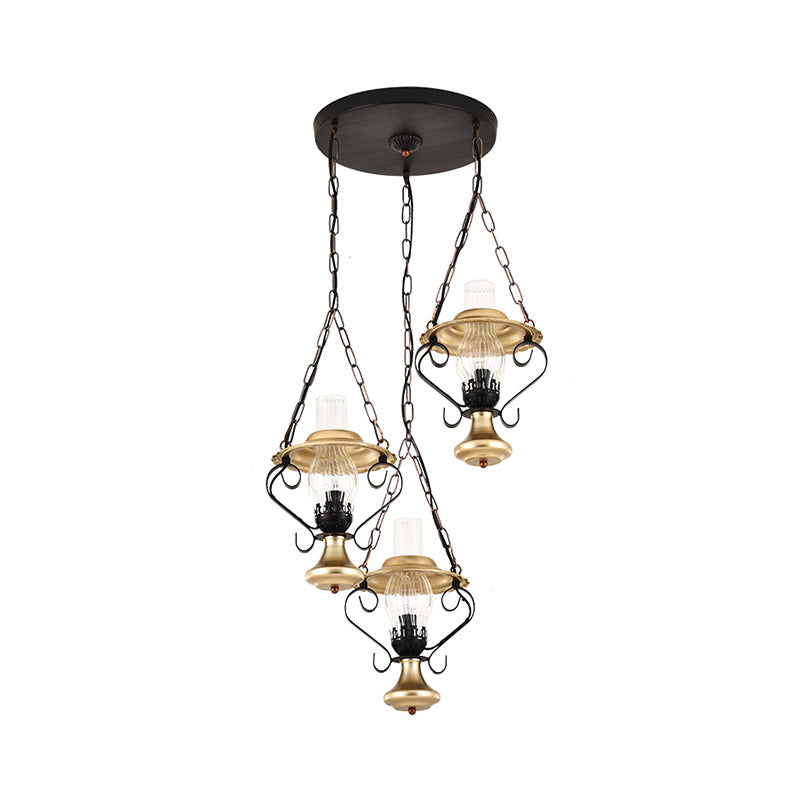 1/3 Lights Cluster Pendant Light with Lantern for Restaurant - Rebooters