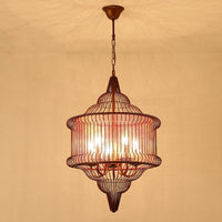 5-Bulb Larger Cage Lantern Pendant Farmhouse Lighting Fixture - Rebooters