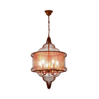 5-Bulb Larger Cage Lantern Pendant Farmhouse Lighting Fixture - Rebooters