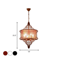 5-Bulb Larger Cage Lantern Pendant Farmhouse Lighting Fixture - Rebooters