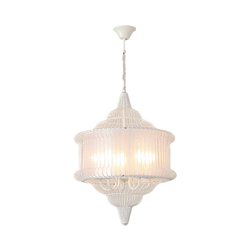 5-Bulb Larger Cage Lantern Pendant Farmhouse Lighting Fixture - Rebooters