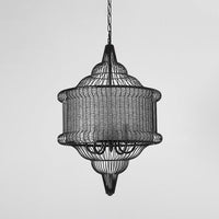 5-Bulb Larger Cage Lantern Pendant Farmhouse Lighting Fixture - Rebooters