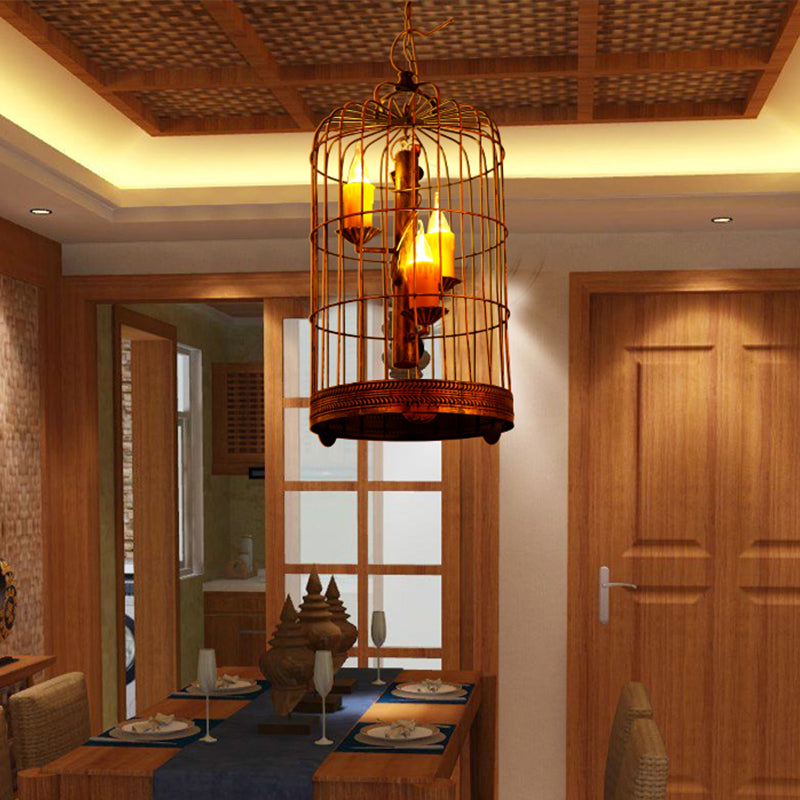 Resin Amber Drop Pendant Candle Chandelier Lamp 3 Bulbs - Rebooters