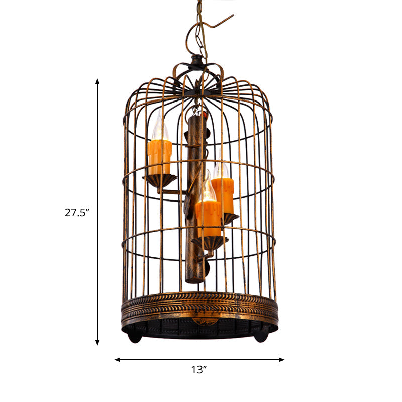 Resin Amber Drop Pendant Candle Chandelier Lamp 3 Bulbs - Rebooters