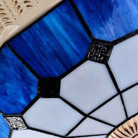 19"/19.5" W Orange/Blue Cut Glass Pendant Chandelier - Rebooters