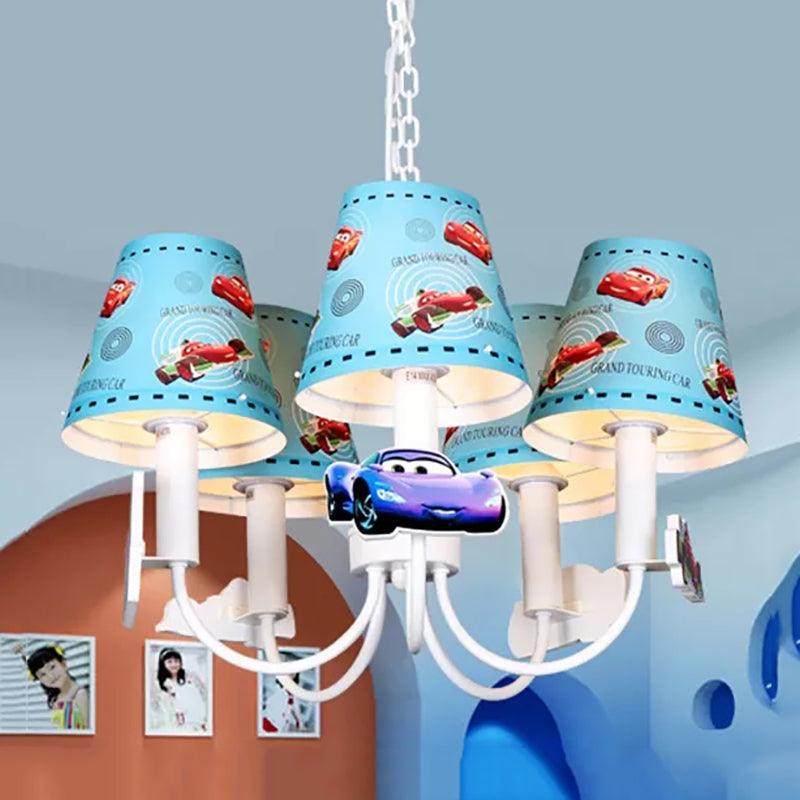 Metal Car Hanging Light Five Lights Chandelier Blue for Boys - Rebooters