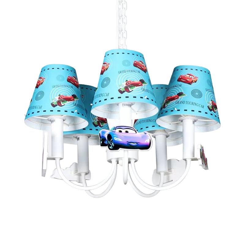 Metal Car Hanging Light Five Lights Chandelier Blue for Boys - Rebooters