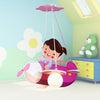 Pink Airplane Hanging Light with Little Girl 2 Lights Chandelier - Rebooters