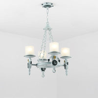 Anchor Suspension Light Modernism Resin 4 Lights Blue Pendant Chandelier - Rebooters