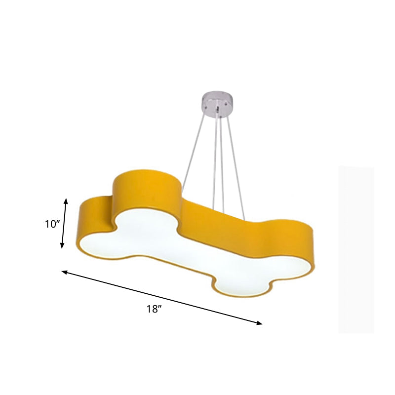 Yellow Bone Ceiling Suspension Lamp Kids LED Acrylic Chandelier - Rebooters