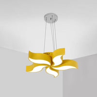 Bauhinia-Like Chandelier Light Macaroon Acrylic Yellow Fixture - Rebooters
