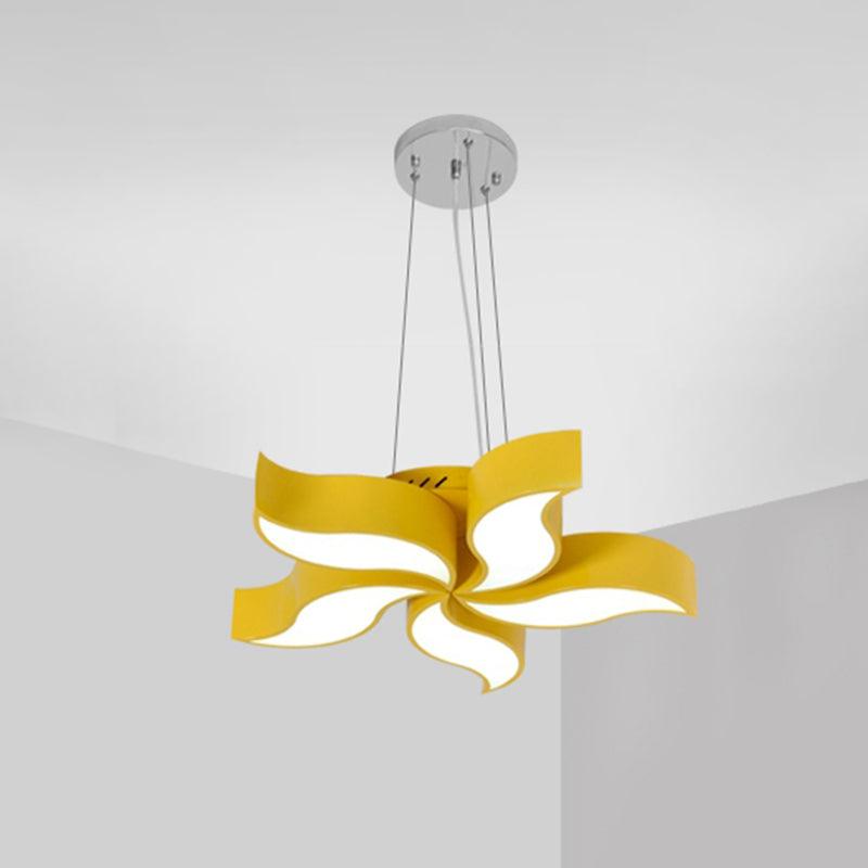Bauhinia-Like Chandelier Light Macaroon Acrylic Yellow Fixture - Rebooters