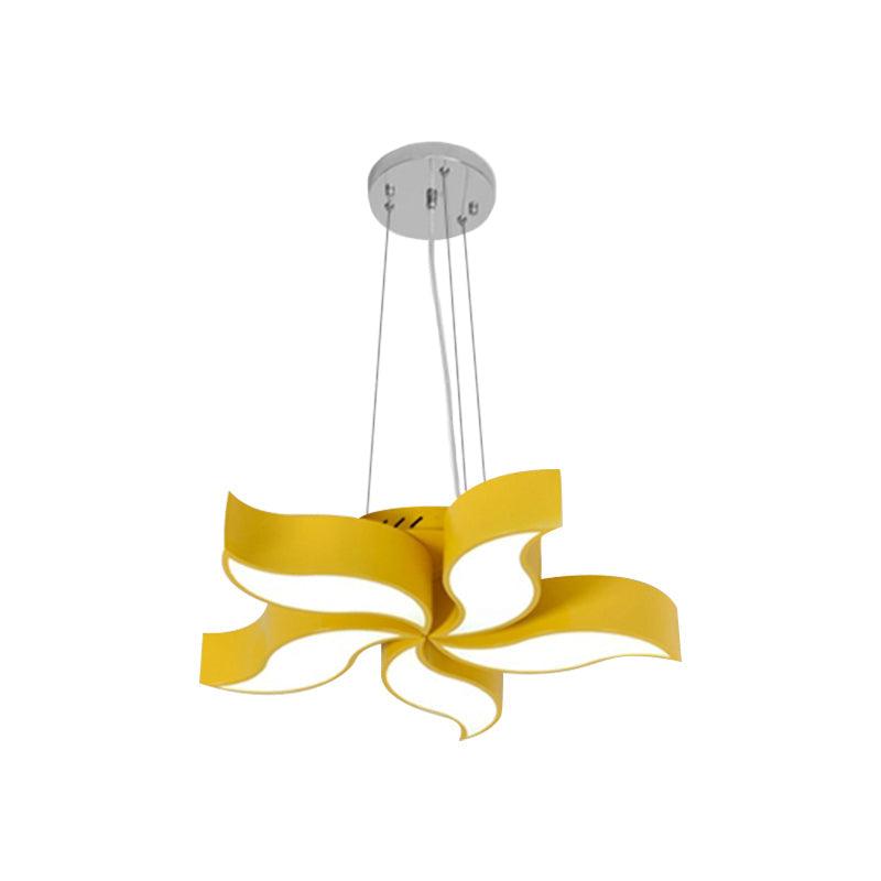Bauhinia-Like Chandelier Light Macaroon Acrylic Yellow Fixture - Rebooters
