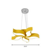 Bauhinia-Like Chandelier Light Macaroon Acrylic Yellow Fixture - Rebooters
