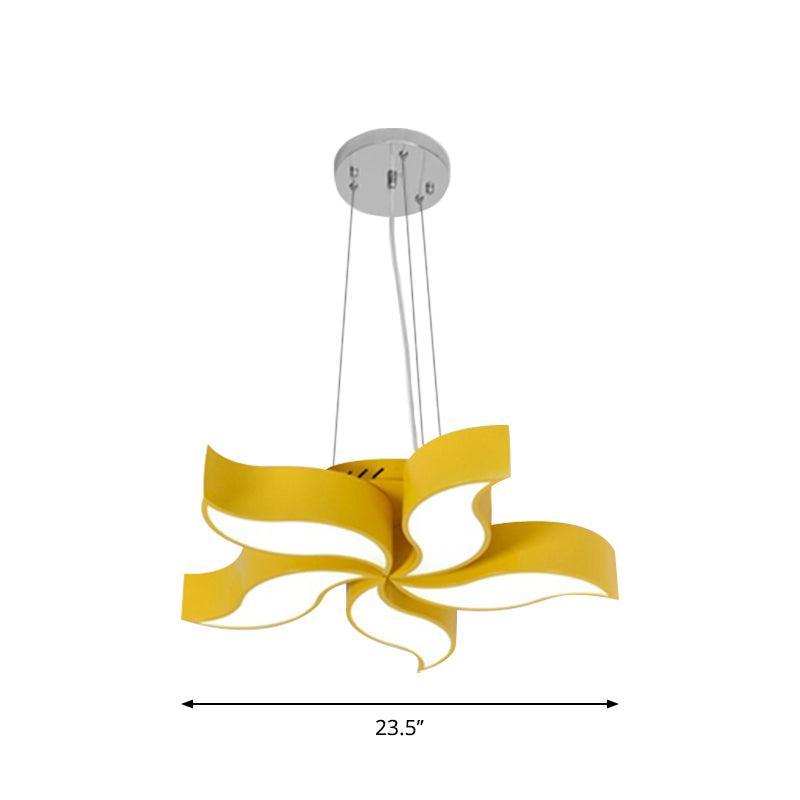 Bauhinia-Like Chandelier Light Macaroon Acrylic Yellow Fixture - Rebooters