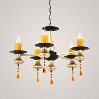 3/5/6 Lights Golden Chandelier Traditional Iron Bellied Oval Vase Lamp - Rebooters